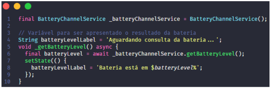 instância da classe BatteryChannelService