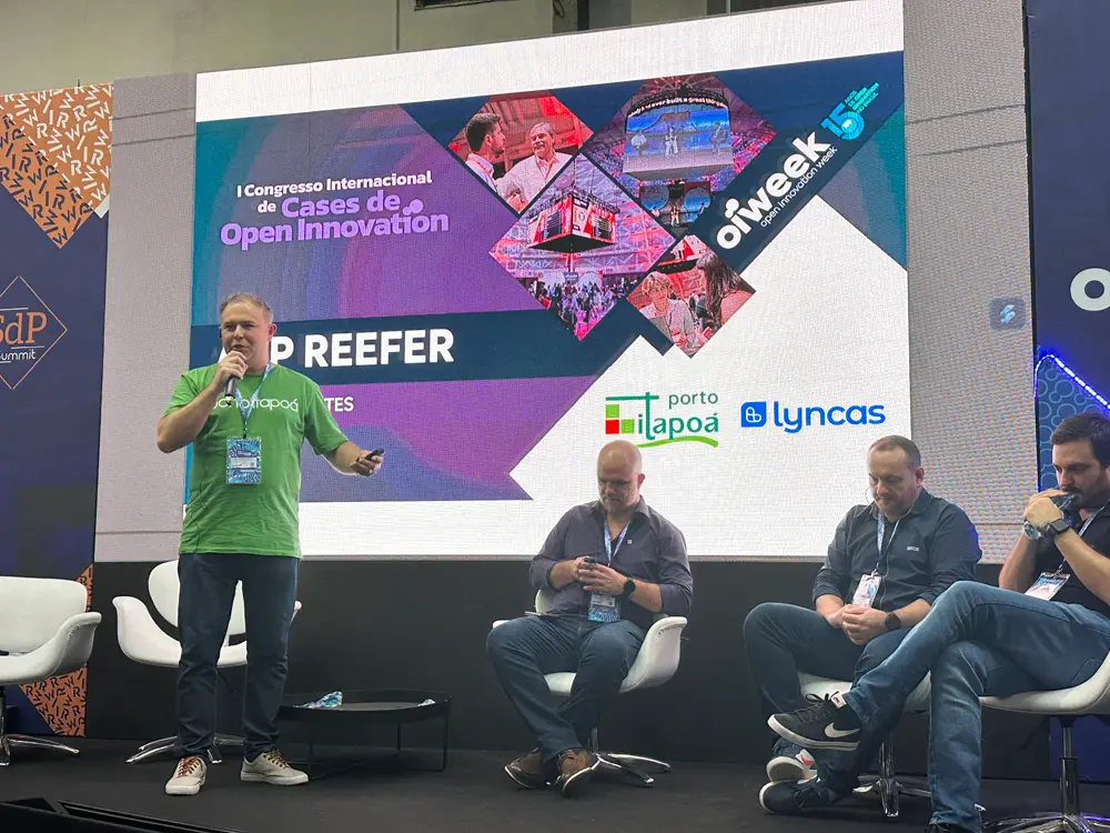 Porto de Itapoá apresenta case em parceria coma Lyncas no Nathalia Arcuri no painel no Rio Innovation Week 2023 